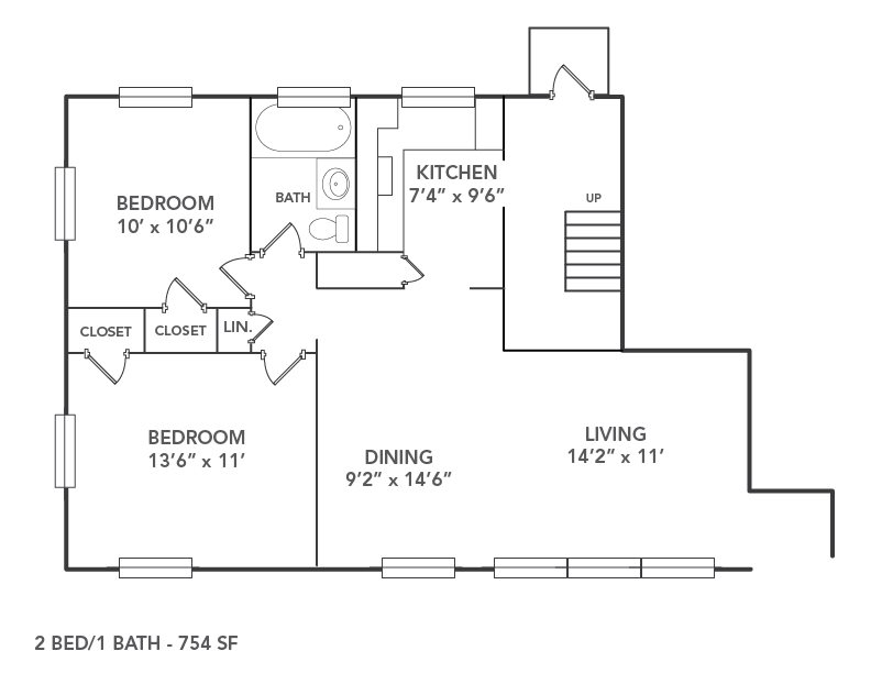 2 Bedroom Apartment Floor Plan 2